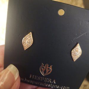 Hespera Rose Gold & White Sapphire Post Earrings
